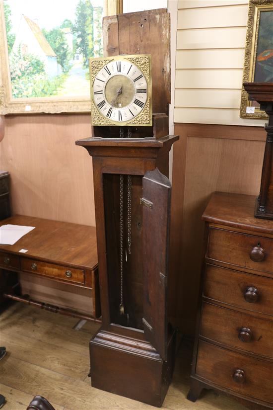 William Lane of Calstone. A mid 18th century oak thirty hour longcase clock